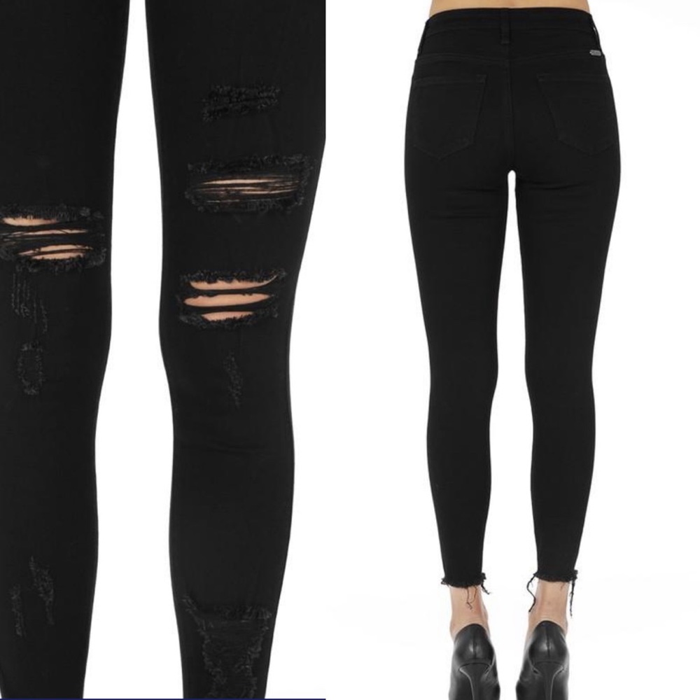 🚨RESTOCKED!!✨ Distressed Black Kancan Jeans - Picture 2 of 2